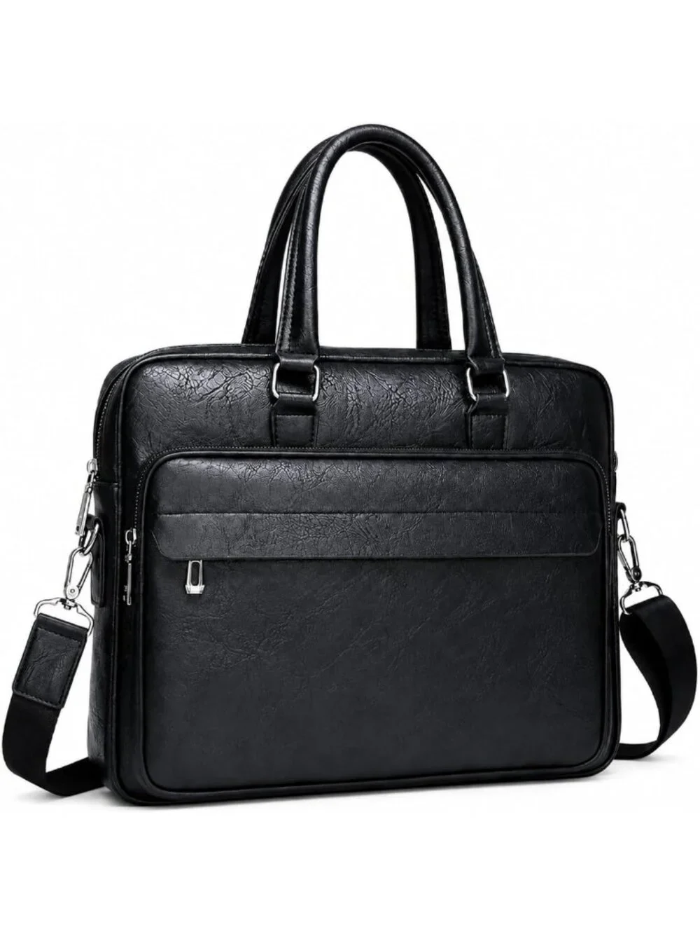 Stylish Water-Resistant Men's Leather Laptop Bag, 15